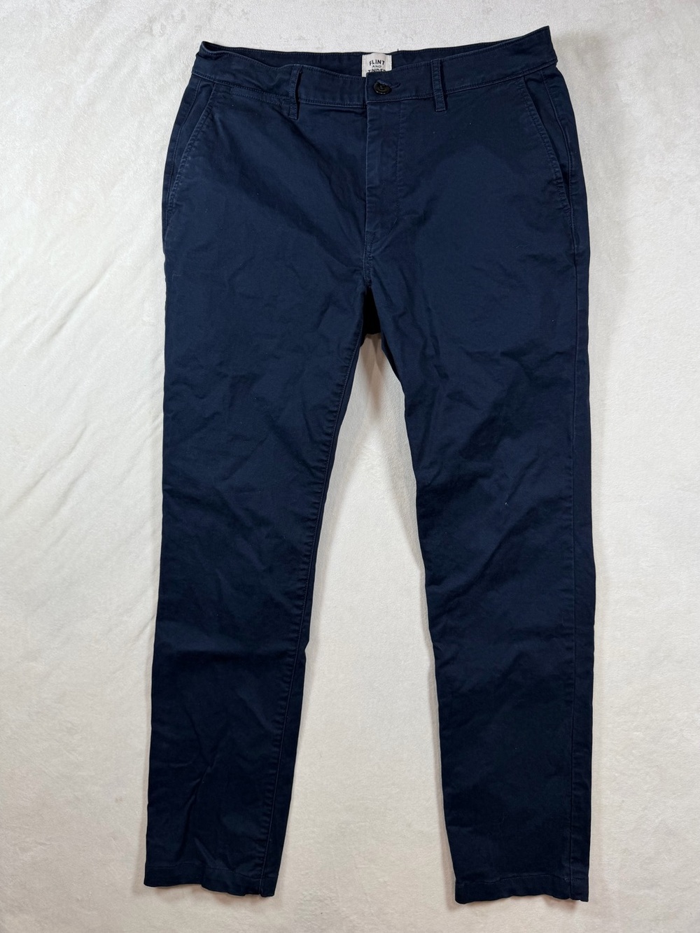 Flint & Tinder 33W 32L Classic Navy Chino Pants Slim Straight Huckberry